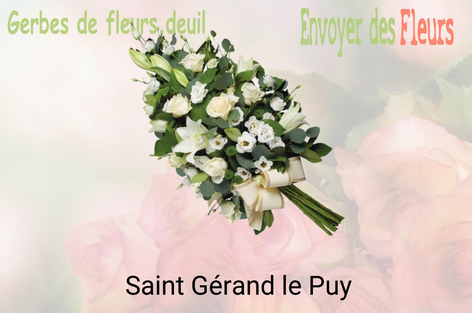 Gerbe de fleurs de deuil livrée à Saint-Gérand-le-Puy